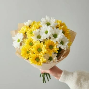 Монобукет из хризантем &laquo;Лучик солнца&raquo; 0