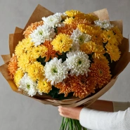 Монобукет из хризантем &laquo;Лесное золото&raquo; 1