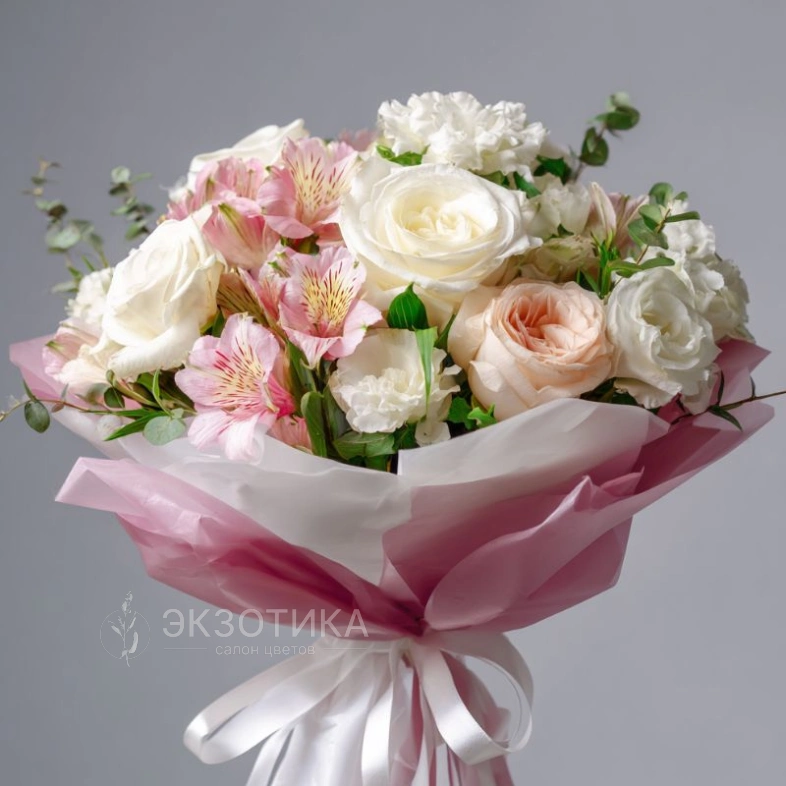 Букет с эустомами &laquo;Пыльца нежности&raquo;