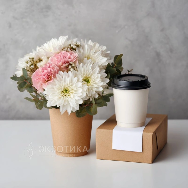 Подарочный набор с кофе &laquo;Цветочный латте&raquo;