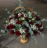 Корзина сборная из роз и альстромерий &laquo;Вечер воспоминаний&raquo; 0