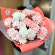 Букет из кустовых хризантем &laquo;Сочный персик&raquo; 0